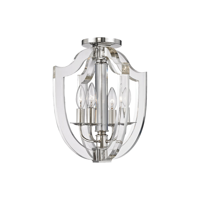 Hudson Valley - 6500-PN - Four Light Semi Flush Mount - Arietta - Polished Nickel