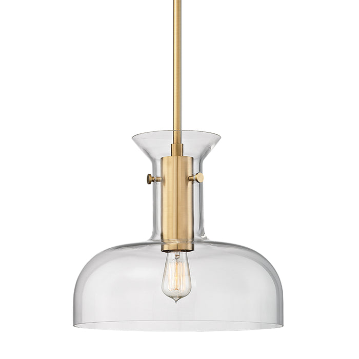 Hudson Valley - 7916-AGB - One Light Pendant - Coffey - Aged Brass