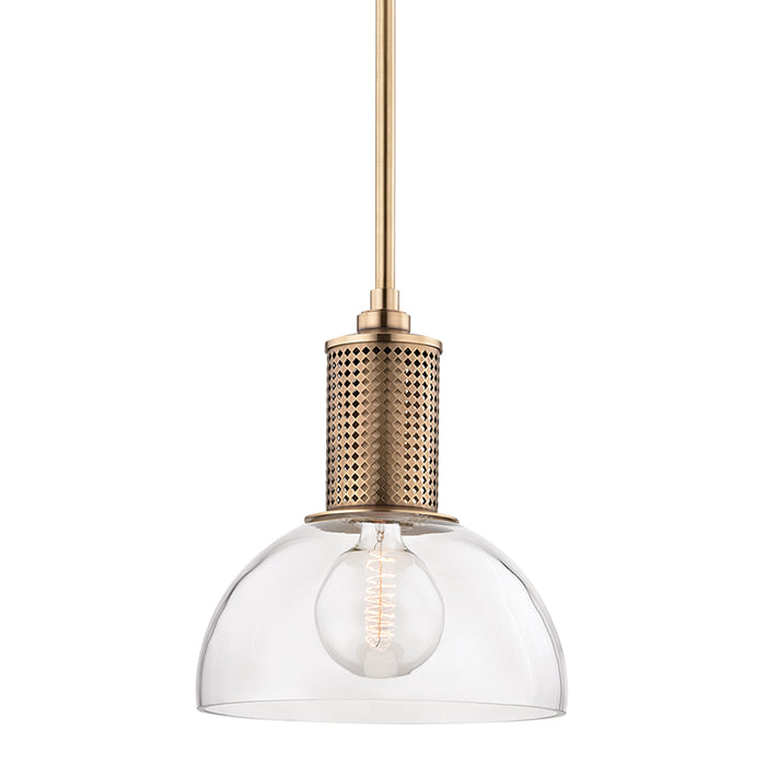 Hudson Valley - 7214-AGB - One Light Pendant - Halcyon - Aged Brass