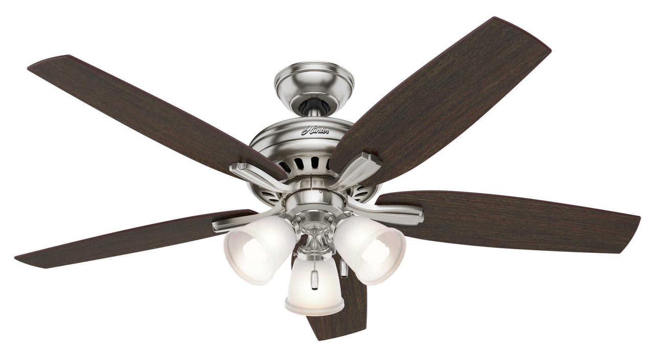 Hunter 52" Newsome Ceiling Fan with 3-Light LED Light Kit and Pull Chains