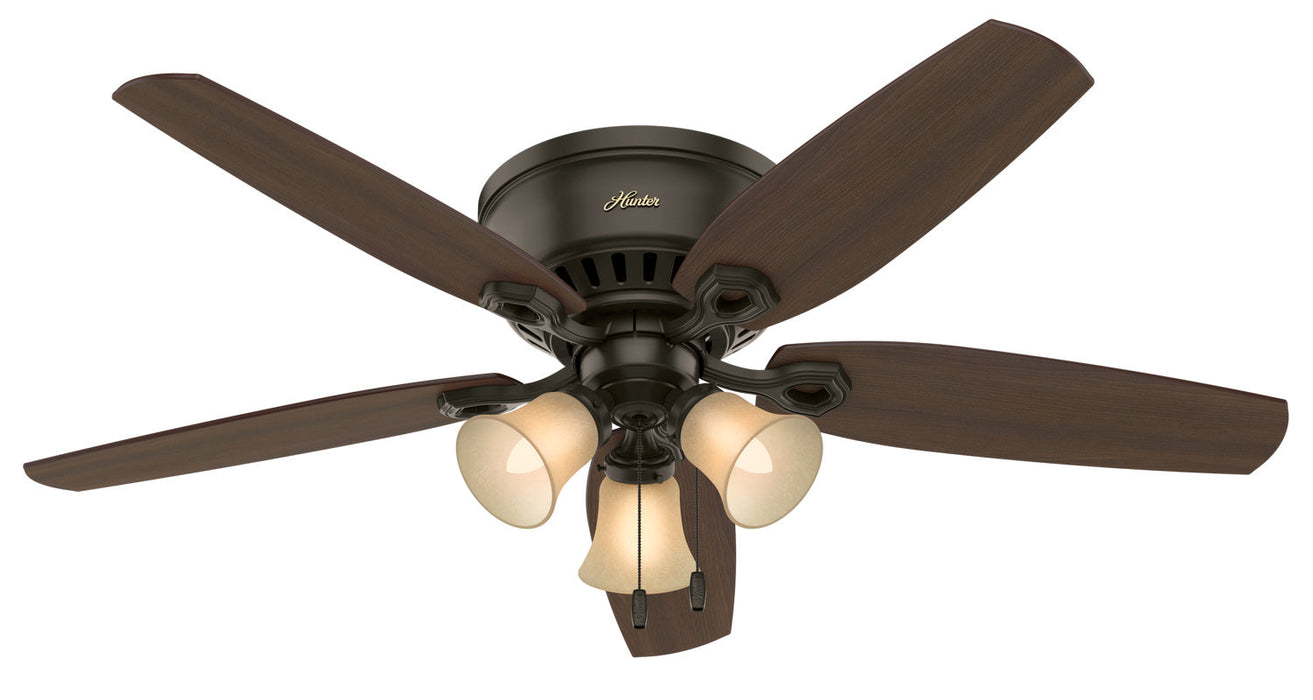 Hunter 52" Builder Hugger Ceiling Fan with LED Light Kit and Pull Chains