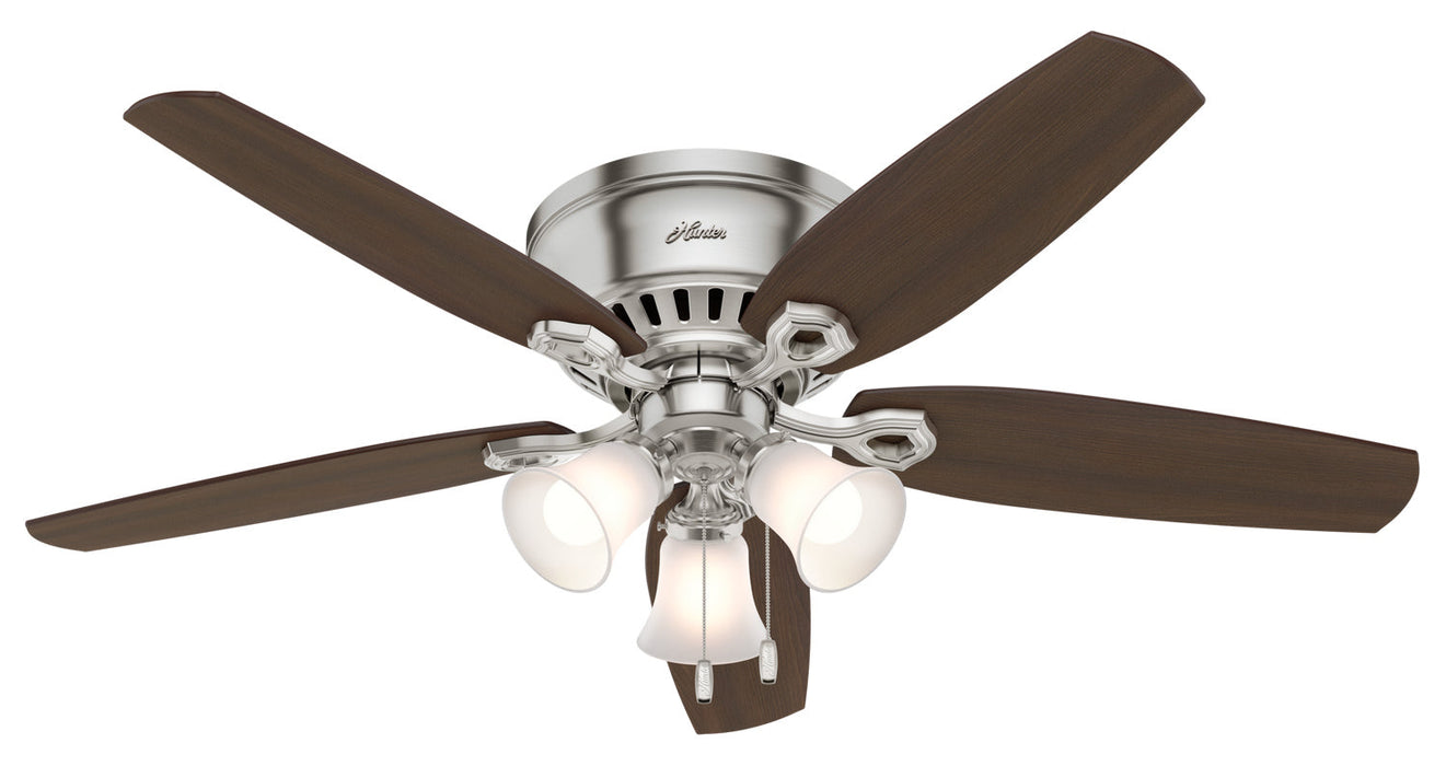 Hunter 52" Builder Hugger Ceiling Fan with LED Light Kit and Pull Chains