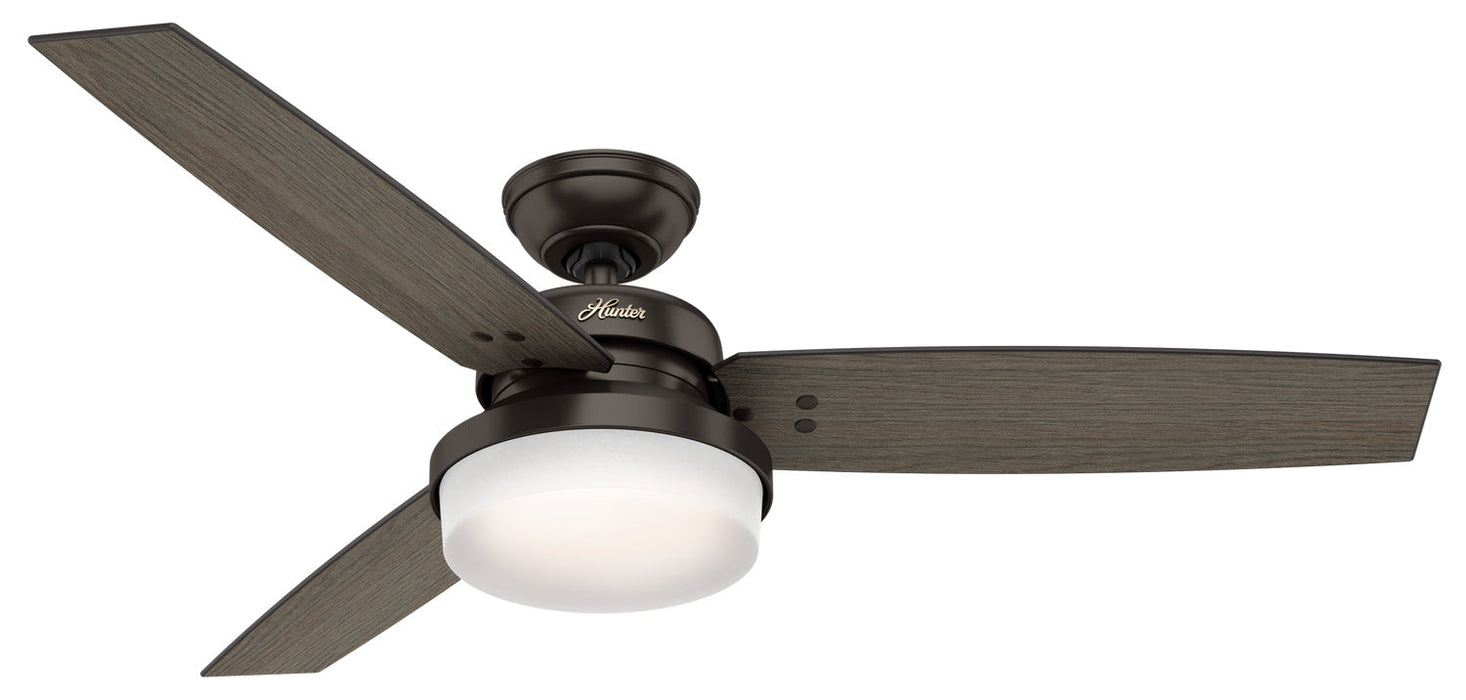 Hunter 52" Sentinel Ceiling Fan with LED Light Kit and Handheld Remote