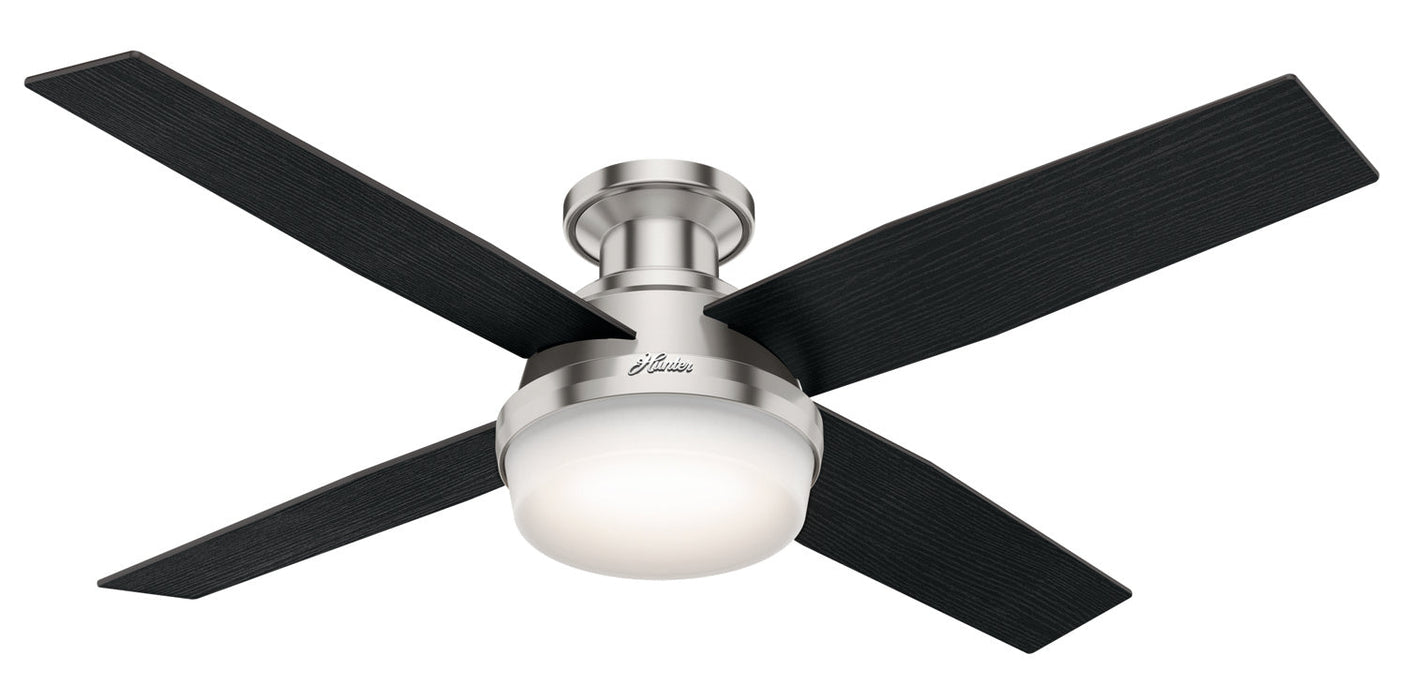 Hunter 52" Dempsey Low Profile Ceiling Fan with LED Light Kit and Handheld Remote