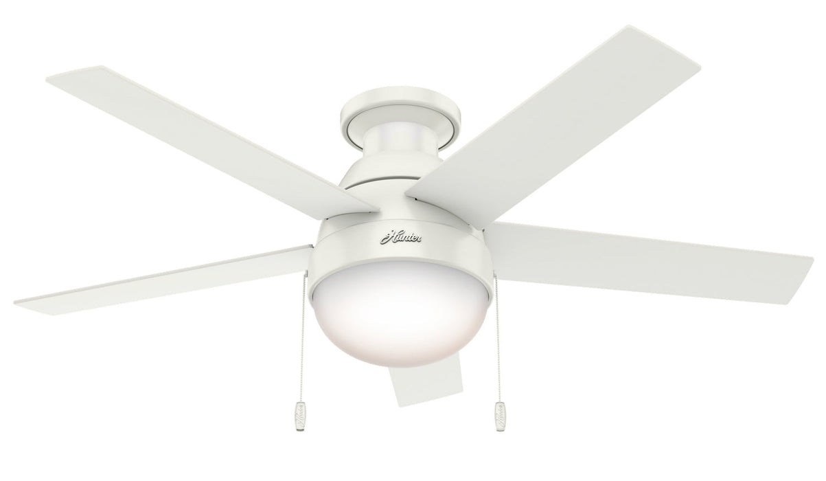 Hunter 46" Anslee Low Profile Ceiling Fan with LED Light Kit and Pull Chains