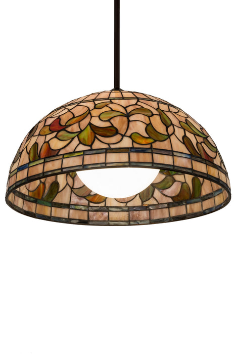 Meyda Tiffany - 179681 - One Light Pendant - Tiffany Turning Leaf - Mahogany Bronze