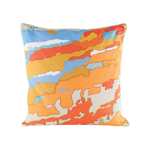ELK Home - 8906-007 - Pillow - Topography - Digital Print, Embroidery, Embroidery
