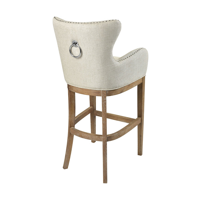 Bar Chair from the Roxie collection in Cream, Reclaimed Oak, Reclaimed Oak finish