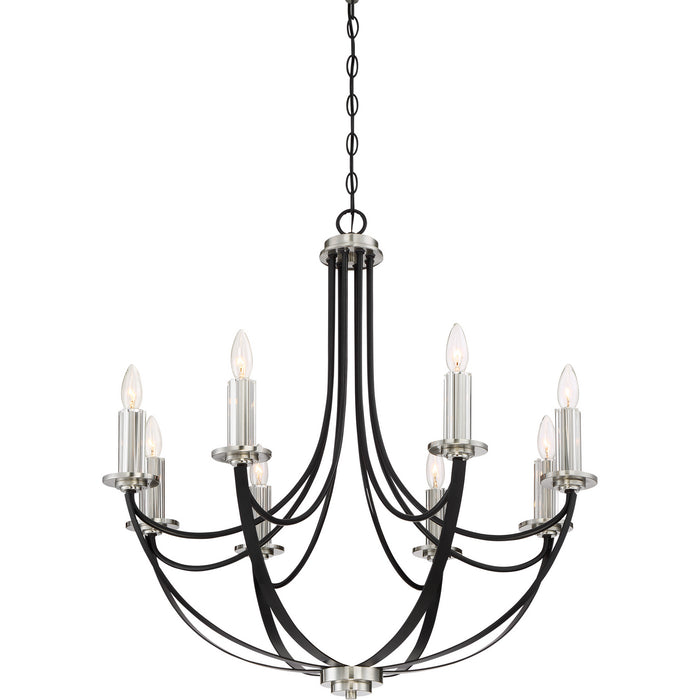Eight Light Chandelier from the Alana collection in Mystic Black finish
