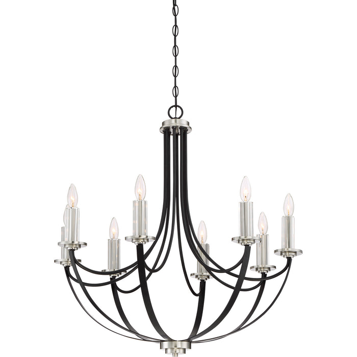 Eight Light Chandelier from the Alana collection in Mystic Black finish