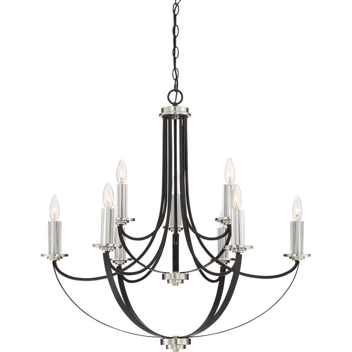 Nine Light Chandelier from the Alana collection in Mystic Black finish