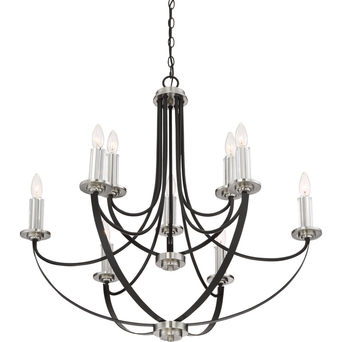 Nine Light Chandelier from the Alana collection in Mystic Black finish