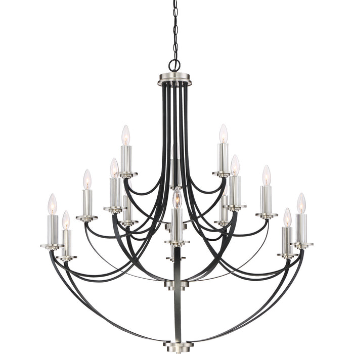15 Light Chandelier from the Alana collection in Mystic Black finish