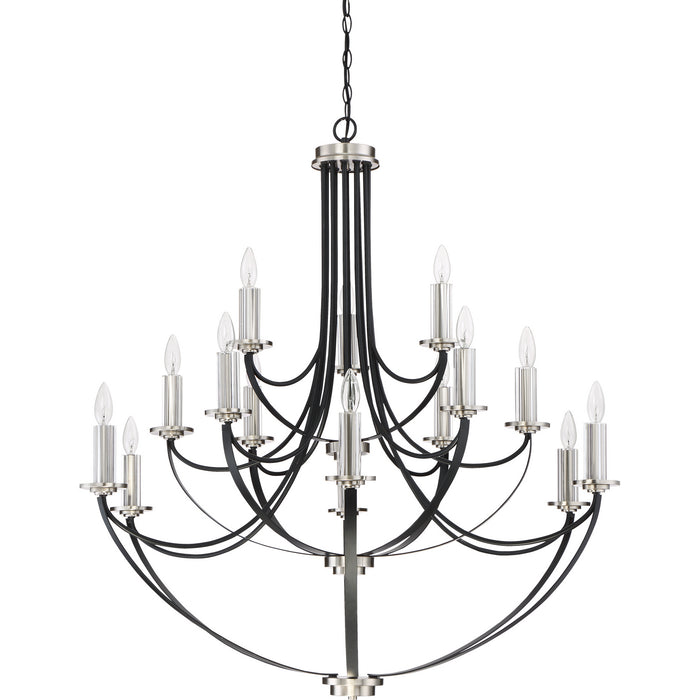 15 Light Chandelier from the Alana collection in Mystic Black finish