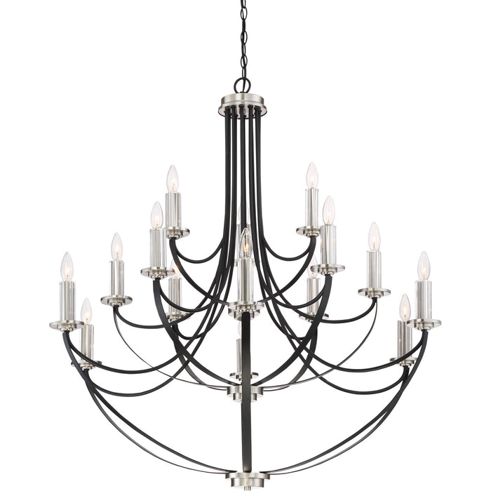 15 Light Chandelier from the Alana collection in Mystic Black finish