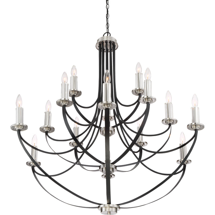 15 Light Chandelier from the Alana collection in Mystic Black finish