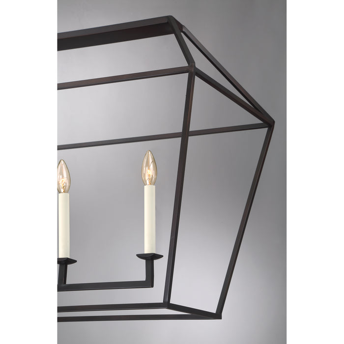 Six Light Island Chandelier from the Aviary collection in Palladian Bronze finish