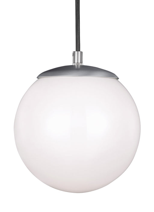 Generation Lighting - 6018EN3-04 - One Light Pendant - Leo-Hanging Globe - Satin Aluminum