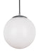 Generation Lighting - 6024-04 - One Light Pendant - Leo-Hanging Globe - Satin Aluminum