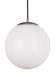 Generation Lighting - 6024EN3-04 - One Light Pendant - Leo-Hanging Globe - Satin Aluminum