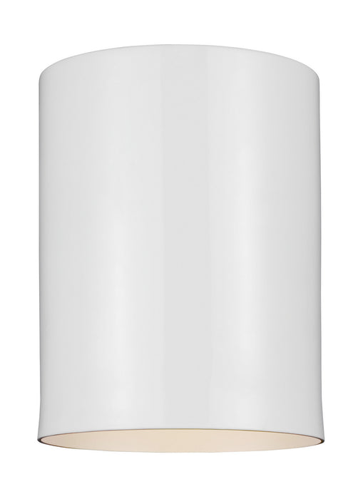 Generation Lighting - 7813801EN3-15 - One Light Outdoor Flush Mount - Outdoor Cylinders - White