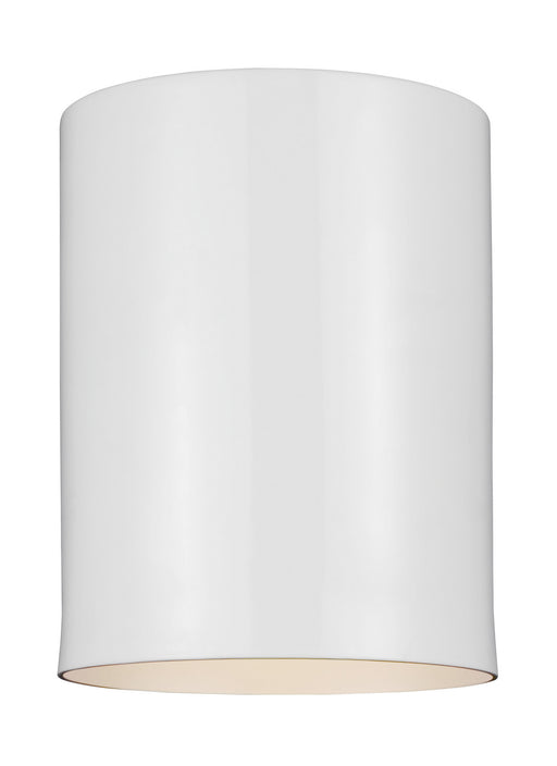 Generation Lighting - 7813801EN3-15 - One Light Outdoor Flush Mount - Outdoor Cylinders - White