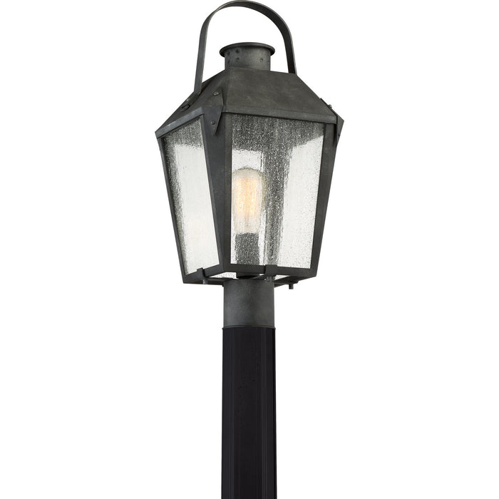 One Light Outdoor Post Mount from the Carriage collection in Mottled Black finish