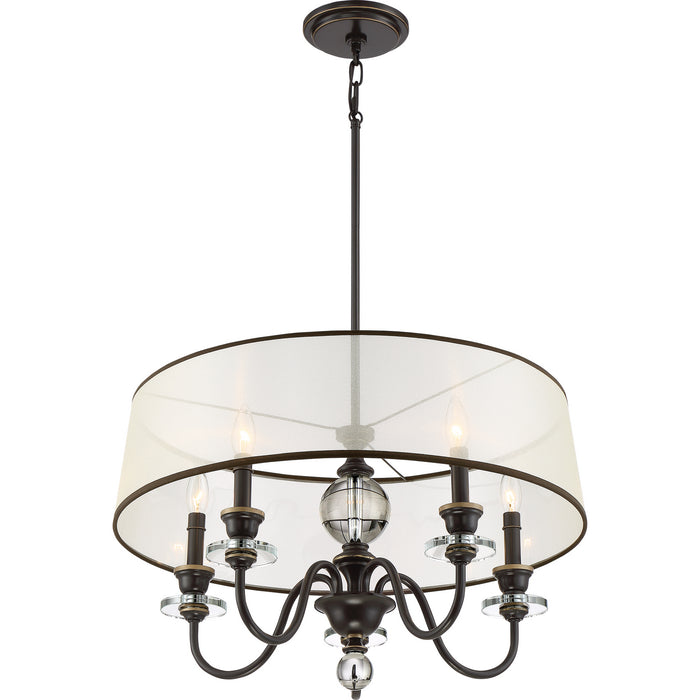 Five Light Chandelier from the Ceremony collection in Palladian Bronze finish