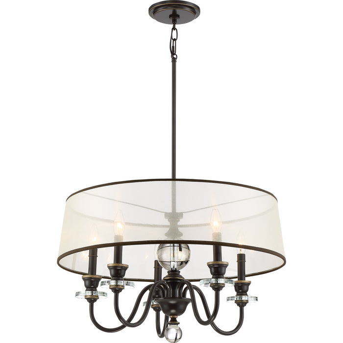 Five Light Chandelier from the Ceremony collection in Palladian Bronze finish