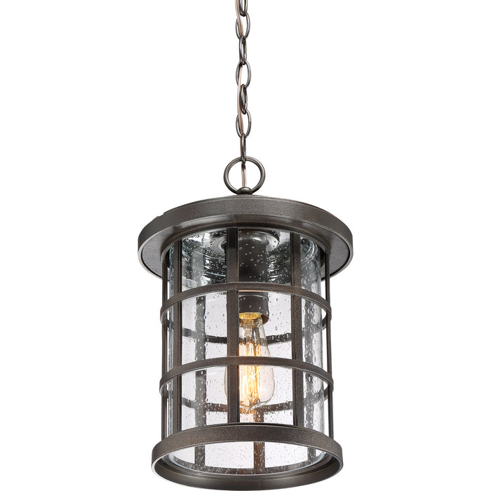 One Light Outdoor Hanging Lantern from the Crusade collection in Palladian Bronze finish