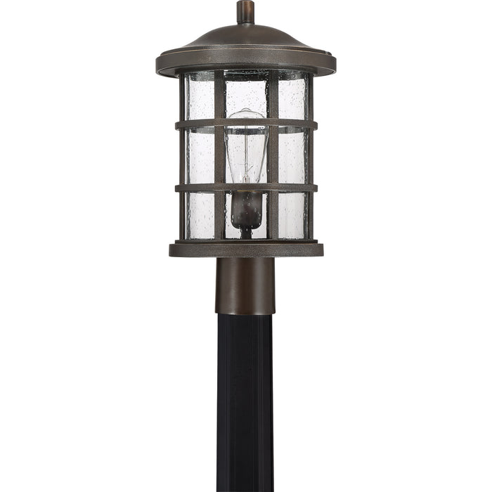 One Light Outdoor Post Mount from the Crusade collection in Palladian Bronze finish