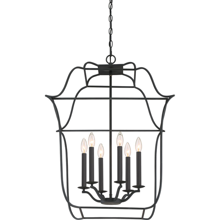 Six Light Foyer Pendant from the Gallery collection in Royal Ebony finish