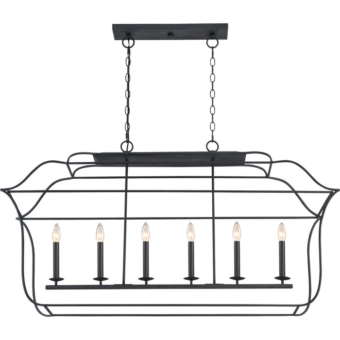 Six Light Island Chandelier from the Gallery collection in Royal Ebony finish