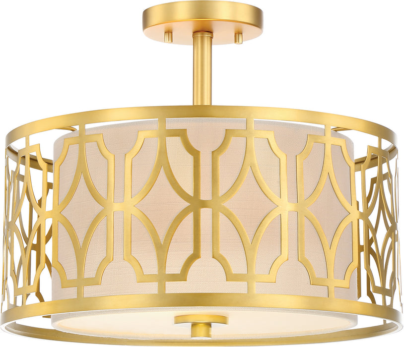 Nuvo Lighting - 60-5937 - Two Light Semi Flush Mount - Filigree - Natural Brass