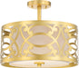 Nuvo Lighting - 60-5967 - Two Light Semi Flush Mount - Filigree - Natural Brass