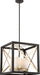 Nuvo Lighting - 60-6134 - Four Light Pendant - Boxer - Matte Black / Antique Silver Accents