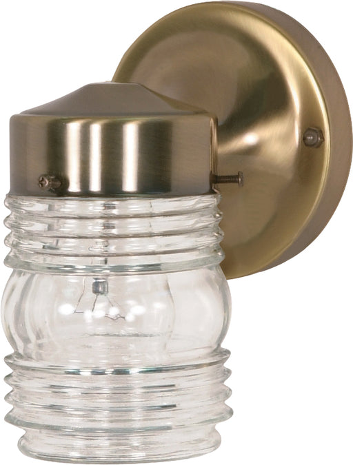 Nuvo Lighting - SF77-995 - One Light Outdoor Lantern - Antique Brass / Clear Ribbed