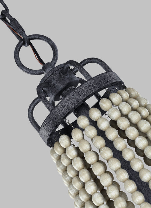 Six Light Chandelier from the Nori collection in Dark Weathered Zinc / Driftwood Grey finish