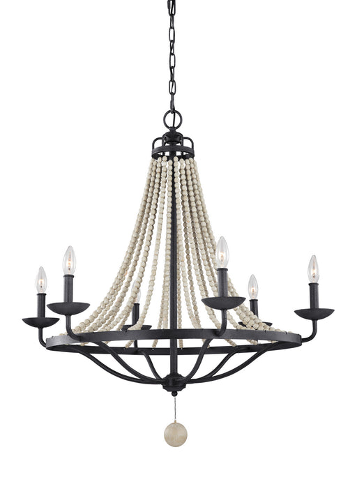Generation Lighting - F3129/6DWZ/DWG - Six Light Chandelier - Nori - Dark Weathered Zinc / Driftwood Grey