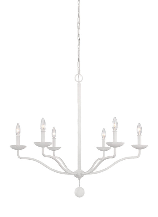 Six Light Chandelier from the ANNIE collection in Plaster White finish