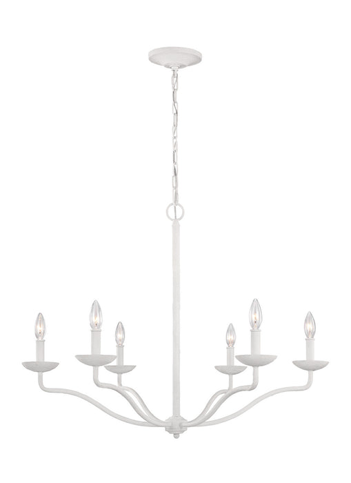 Six Light Chandelier from the ANNIE collection in Plaster White finish