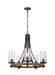 Generation Lighting - F3133/5DWK/SGM - Five Light Chandelier - ANGELO - Distressed Weathered Oak / Slate Grey Metal