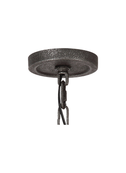 Nine Light Chandelier from the ANGELO collection in Distressed Weathered Oak / Slate Grey Metal finish