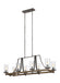 Generation Lighting - F3136/8DWK/SGM - Eight Light Island Chandelier - ANGELO - Distressed Weathered Oak / Slate Grey Metal