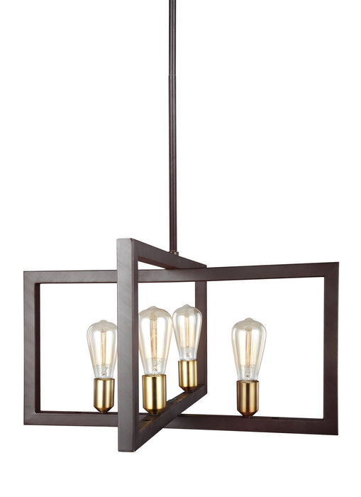 Four Light Chandelier from the FINNEGAN collection in New World Bronze finish