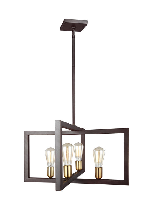 Generation Lighting - F3145/4NWB - Four Light Chandelier - FINNEGAN - New World Bronze