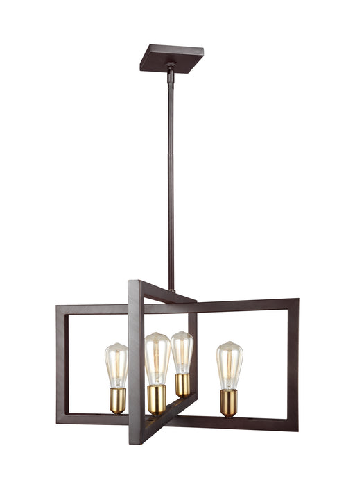 Generation Lighting - F3145/4NWB - Four Light Chandelier - FINNEGAN - New World Bronze