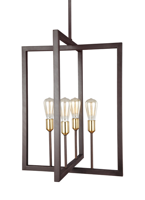 Four Light Chandelier from the FINNEGAN collection in New World Bronze finish
