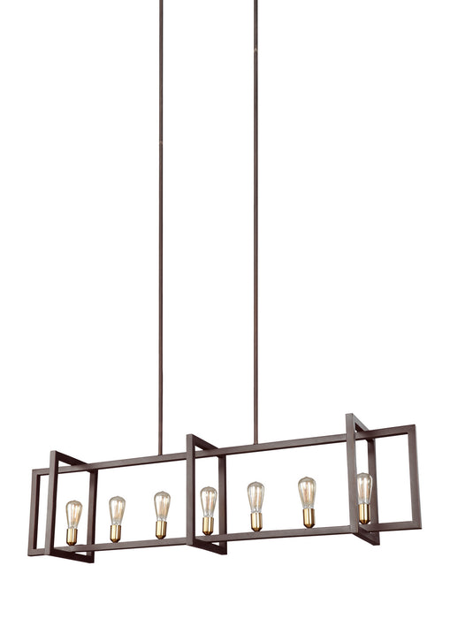 Seven Light Island Chandelier from the FINNEGAN collection in New World Bronze finish