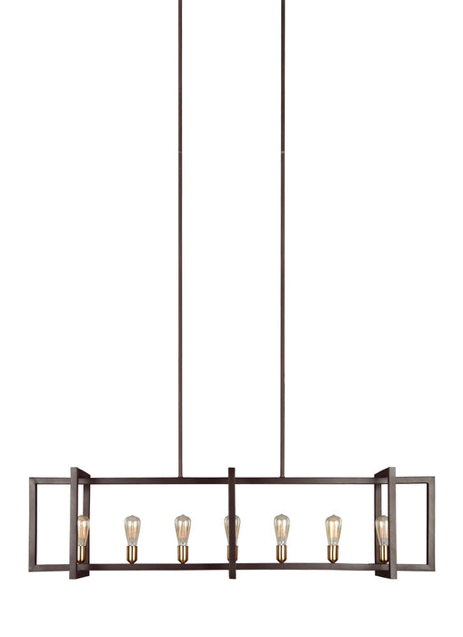 Seven Light Island Chandelier from the FINNEGAN collection in New World Bronze finish